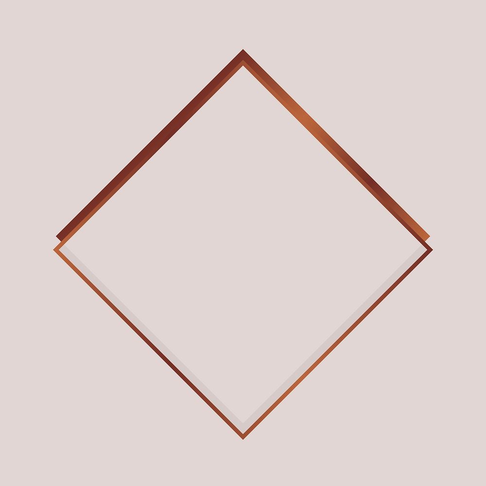 Rhombus copper frame on a blank background vector