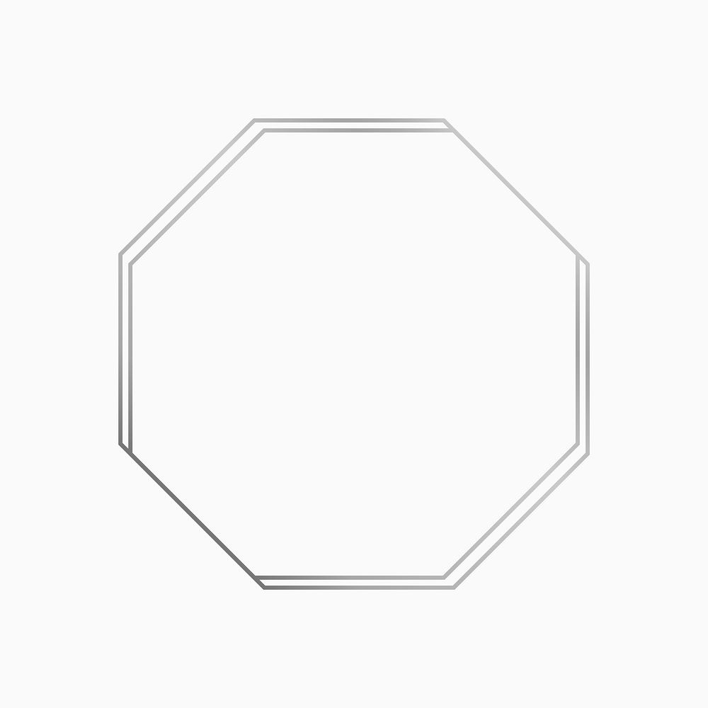 Octagon black  frame on a blank background vector