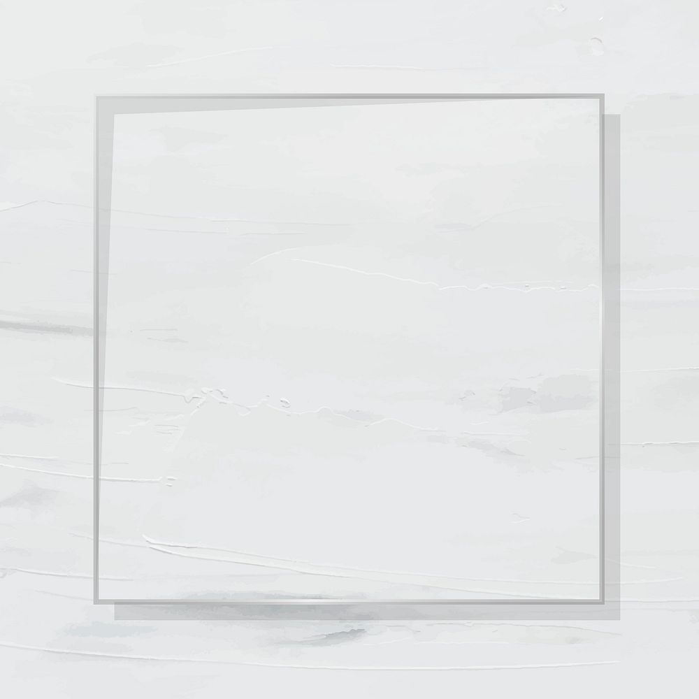 Square silver frame on painted background vector