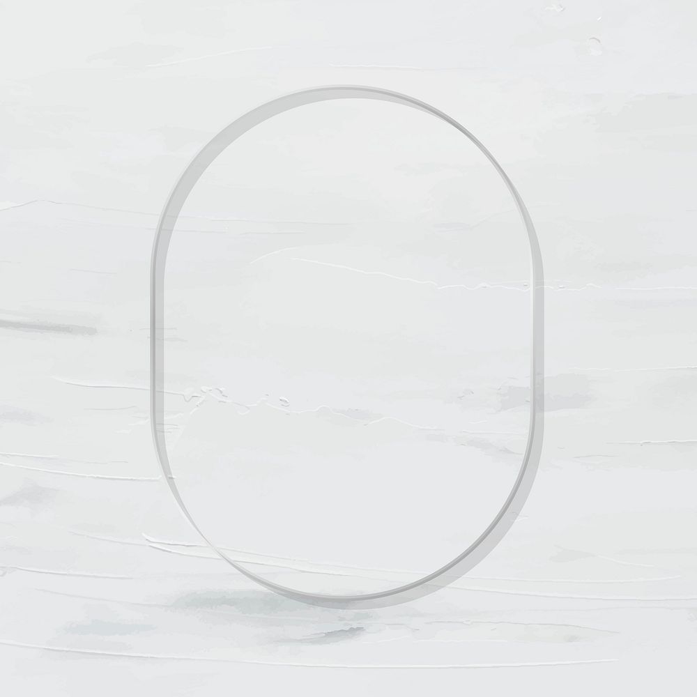 Oval silver frame on painted background vector