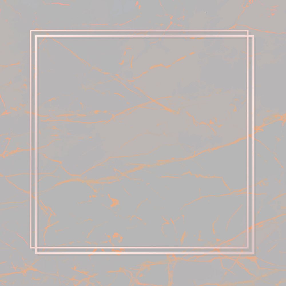 Square rose gold frame on gray background vector