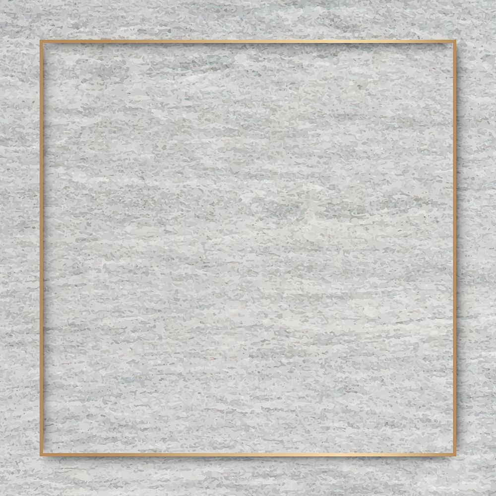 Square gold frame on gray cement background vector