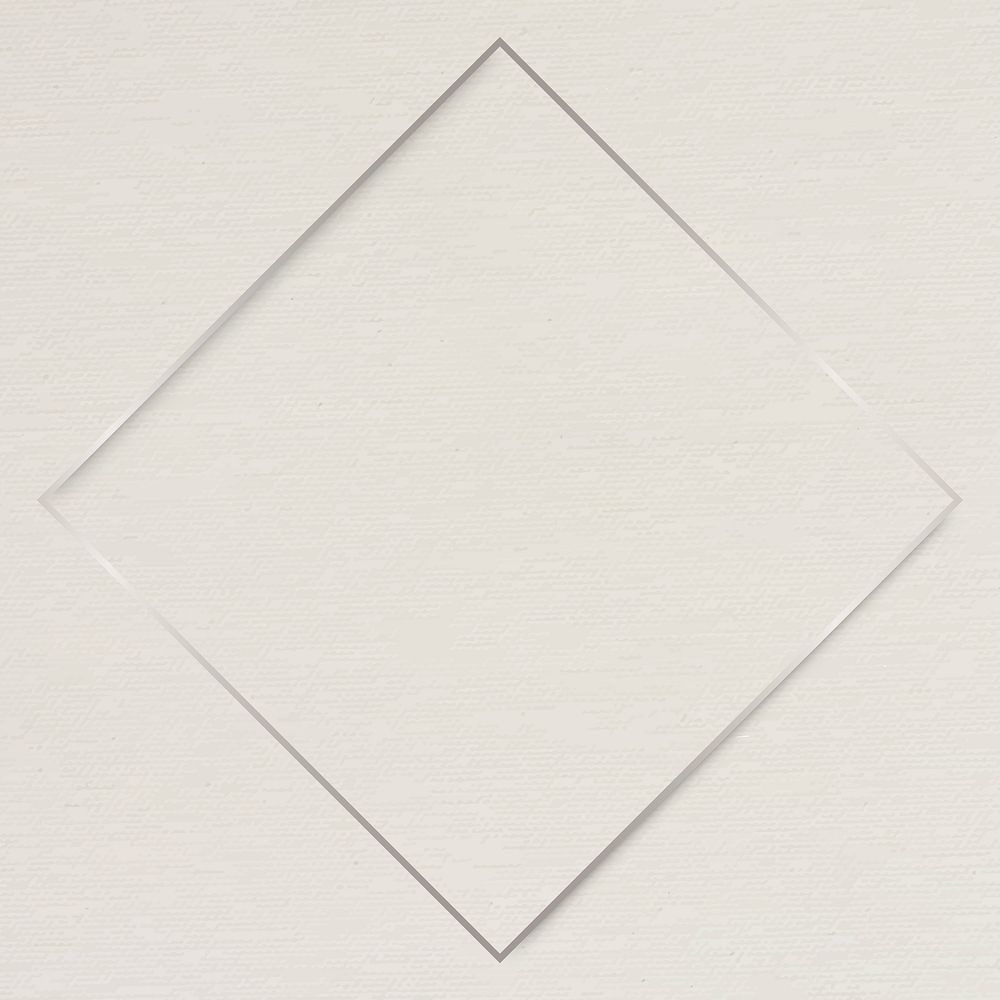 Rhombus silver frame on beige background vector