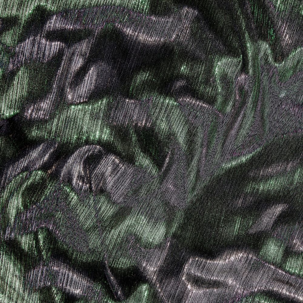 Silky green and silver fabric textured background