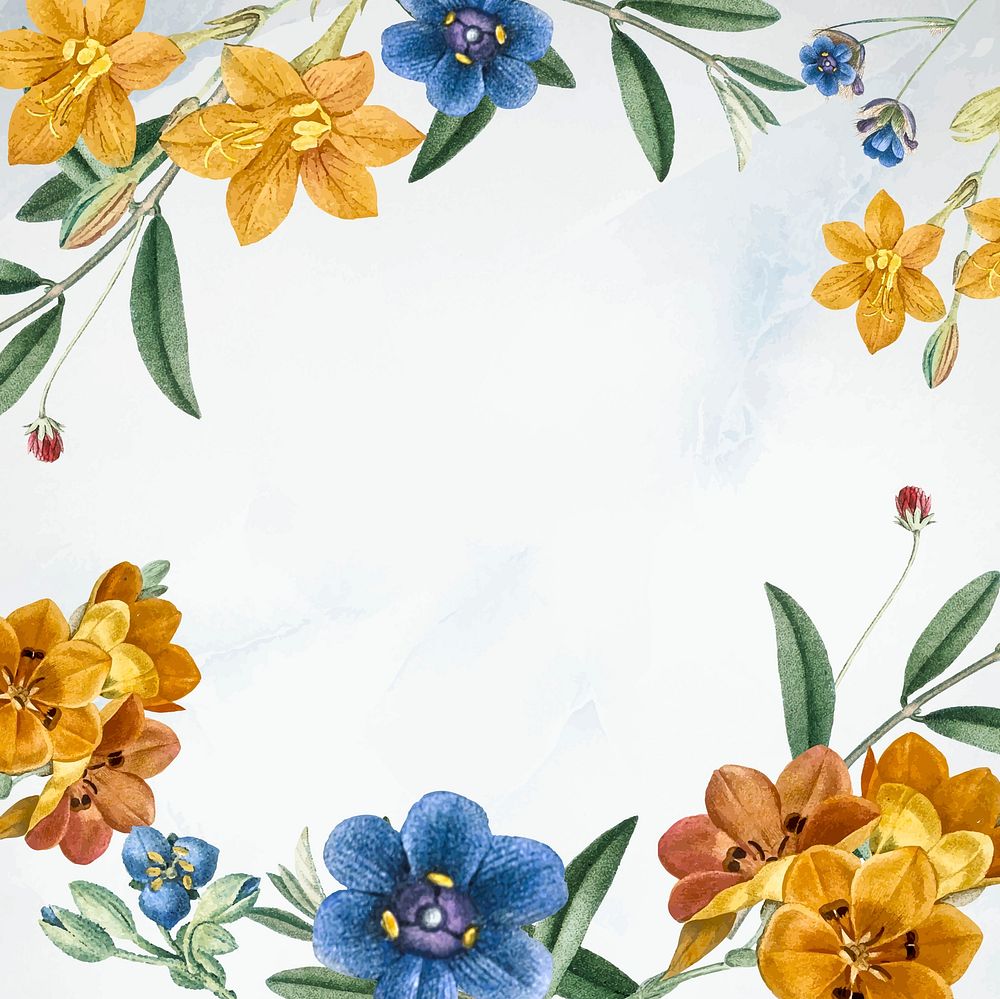 White floral frame design vector