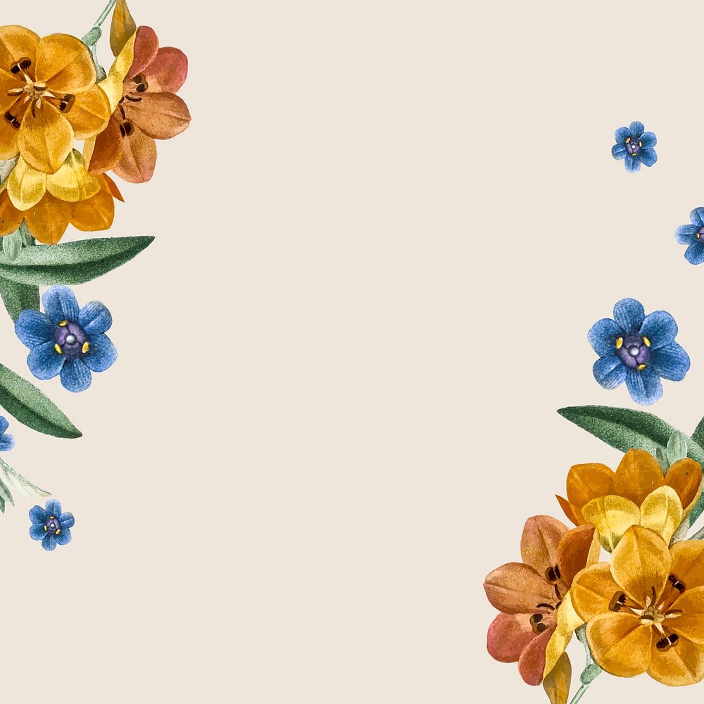 Cream floral frame design vector