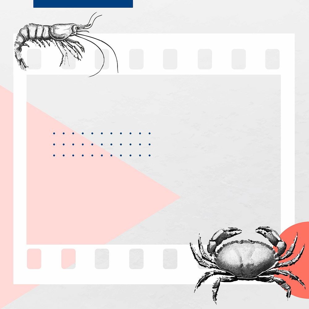 Crab and a shrimp frame design vector