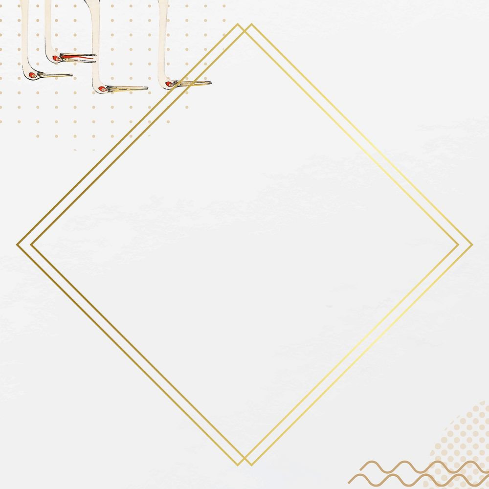 Golden rhombus frame design vector