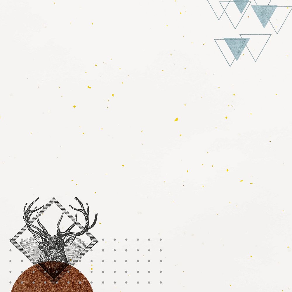 Blank geometric deer frame vector