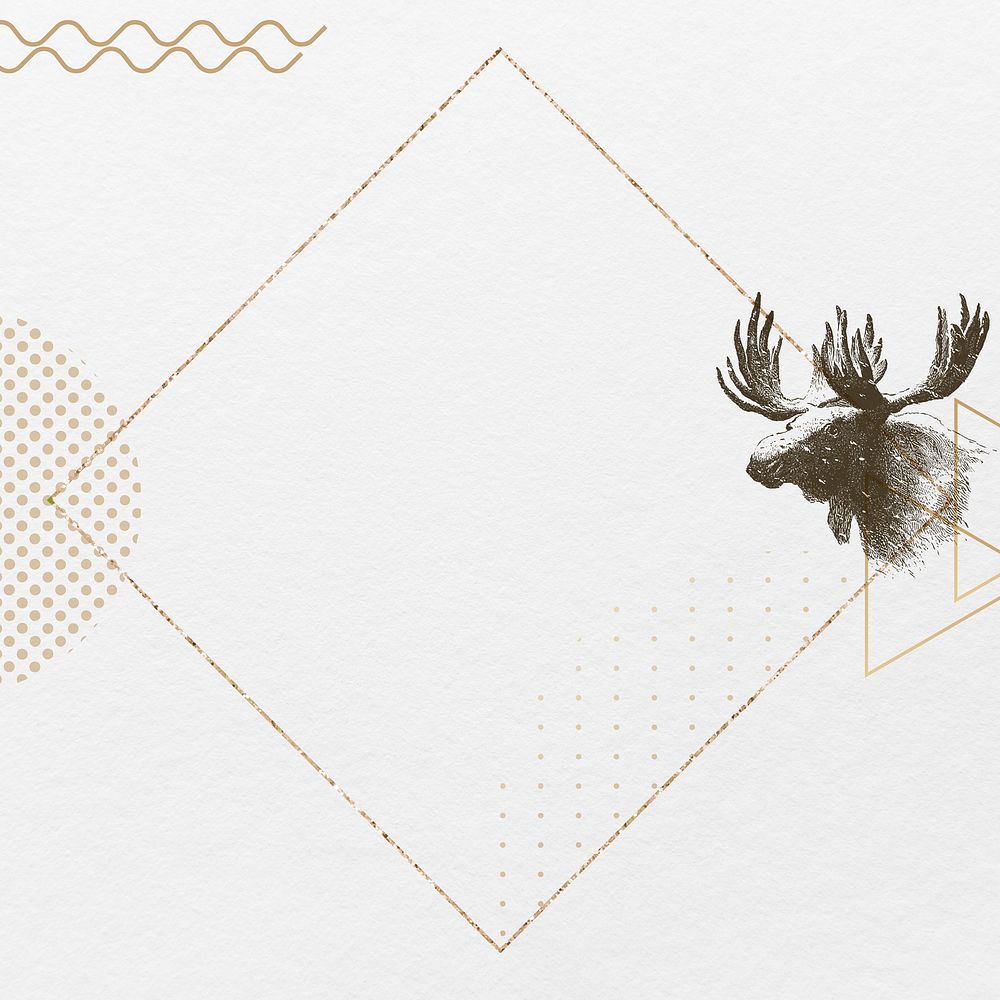 Blank rhombus deer frame design