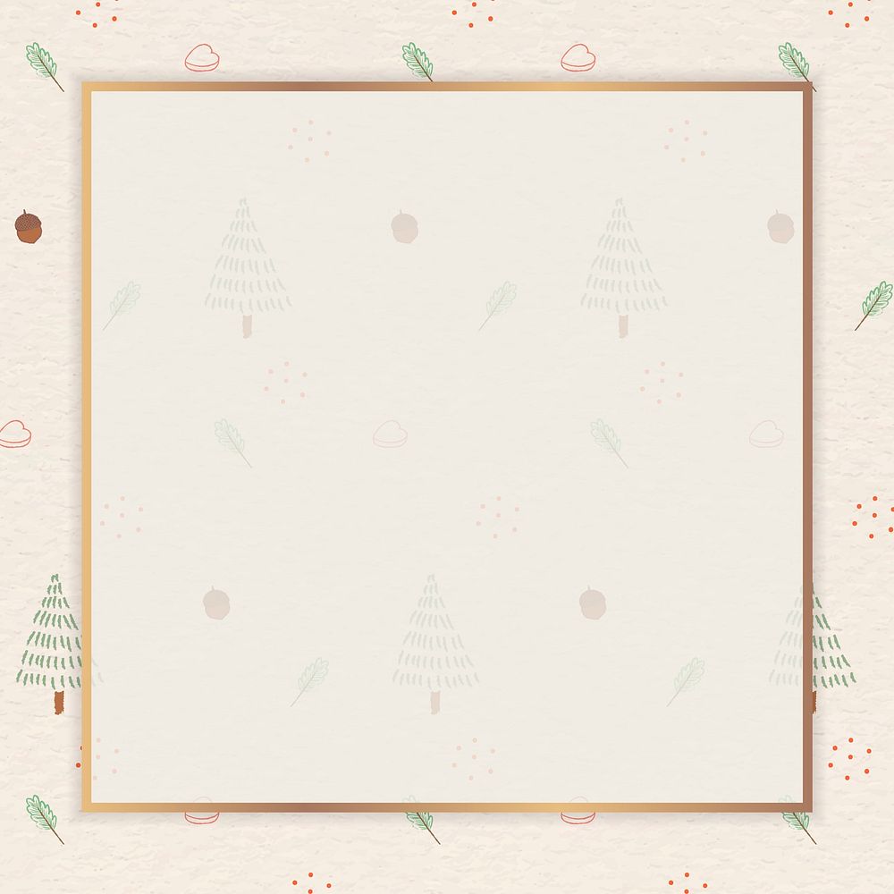 Christmas gold frame background vector