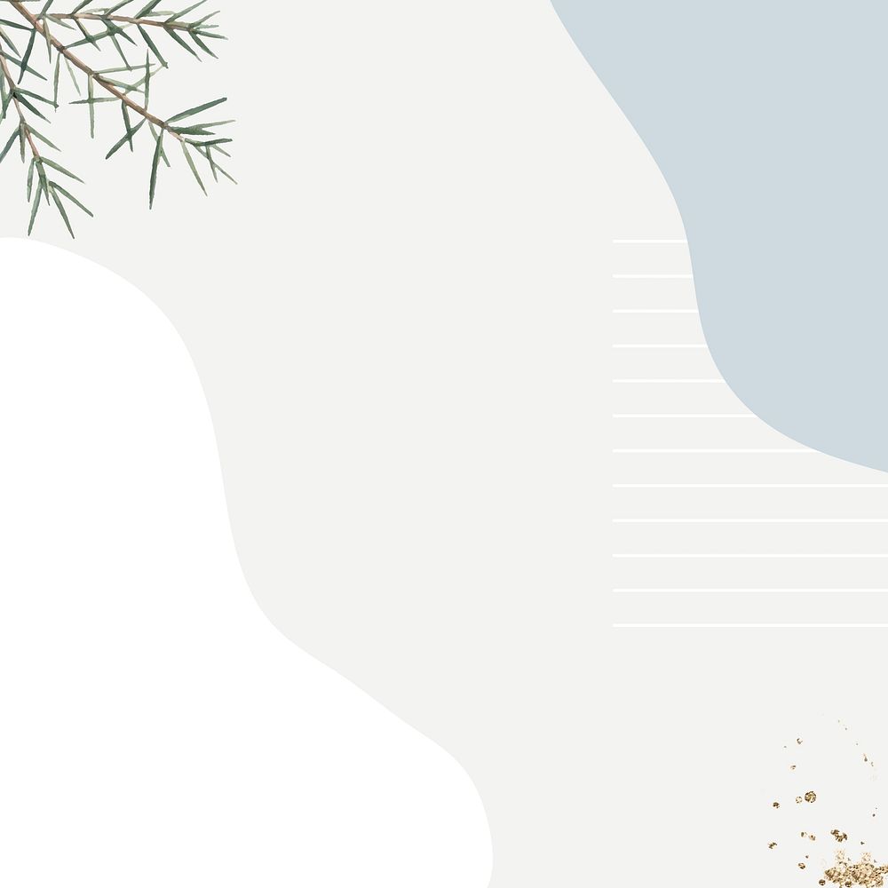 Prickly juniper branch on beige an gray minimal patterned background vector