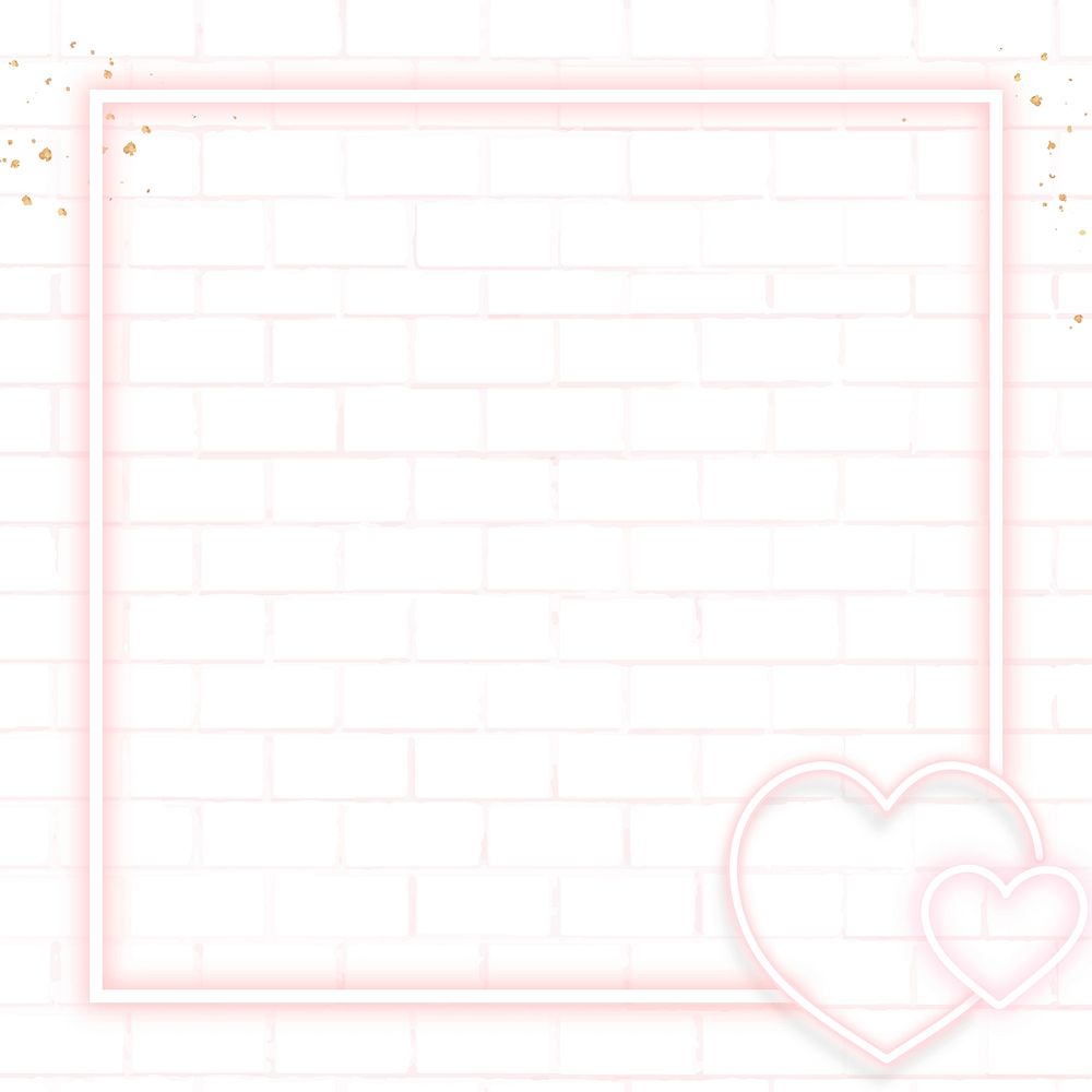 Pink neon Valentine's frame vector