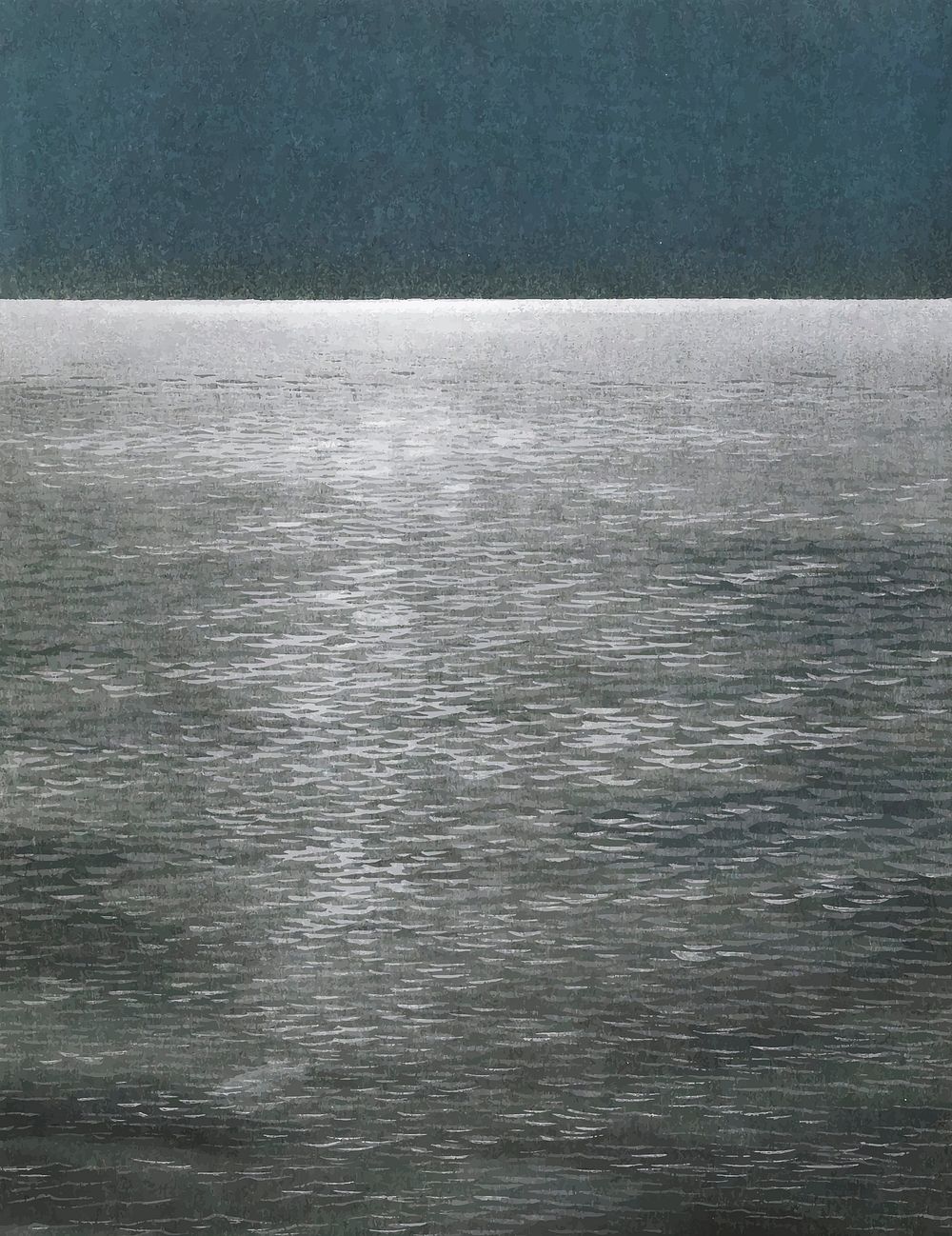White light reflecting on the sea vintage illustration vector, remix from original artwork.