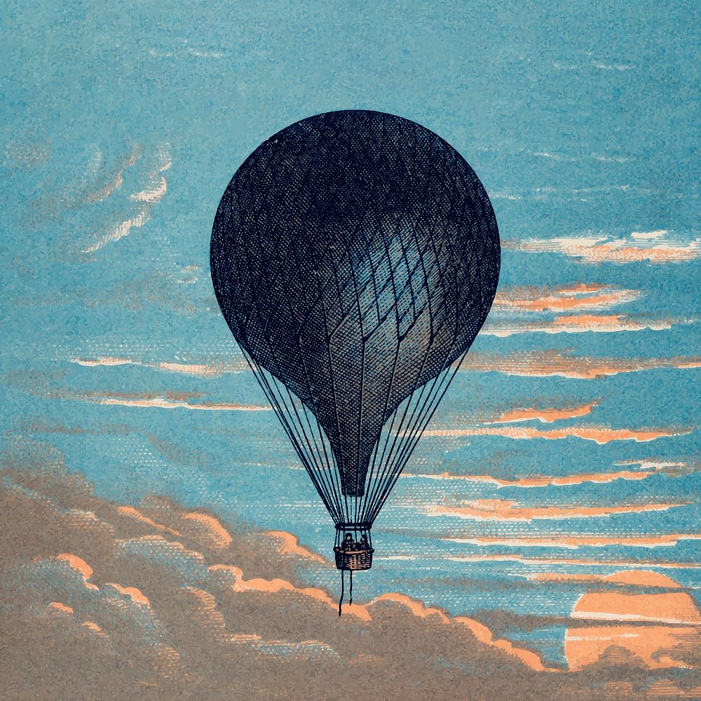 Le Ballon (The Balloon) by Imprimeur E. Pichot. Digitally enhanced and vectorized by rawpixel. 