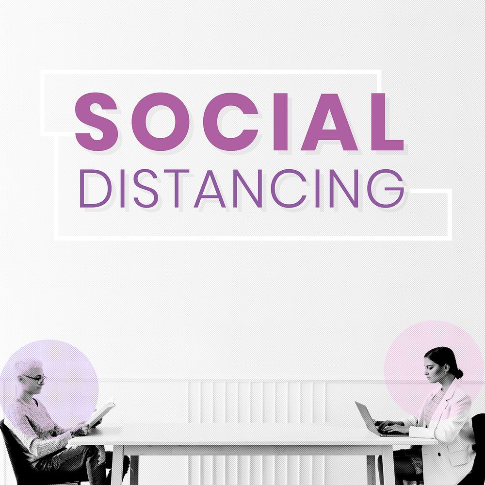 Couple social distancing at home vector