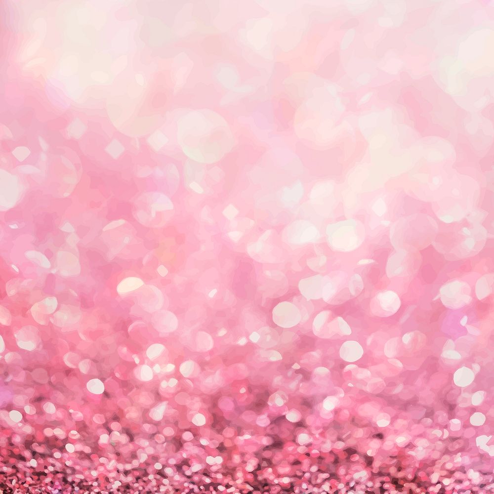 Pink glitter gradient bokeh social ads vector