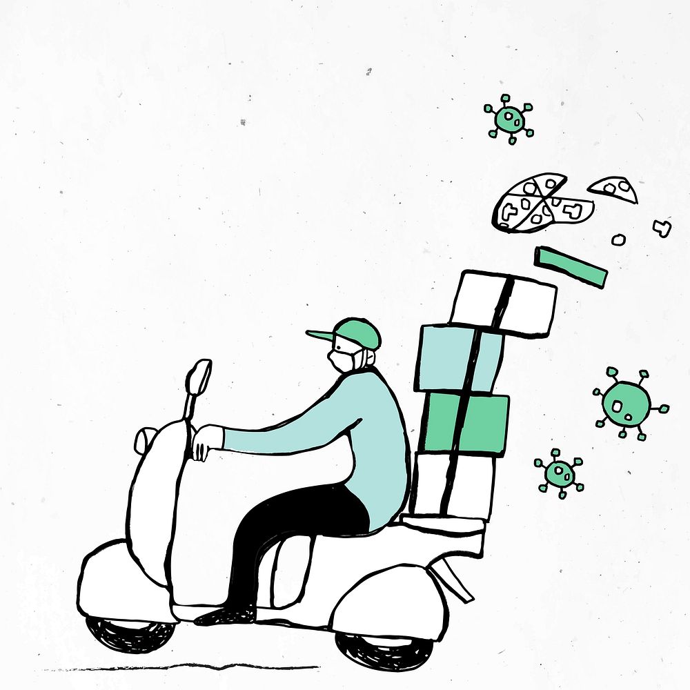 Delivery man during the coronavirus outbreak illustration