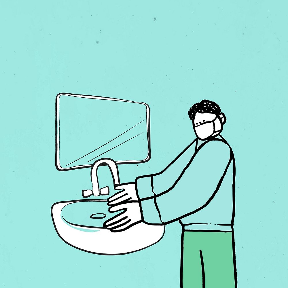 Wash your hands often during the coronavirus pandemic illustration