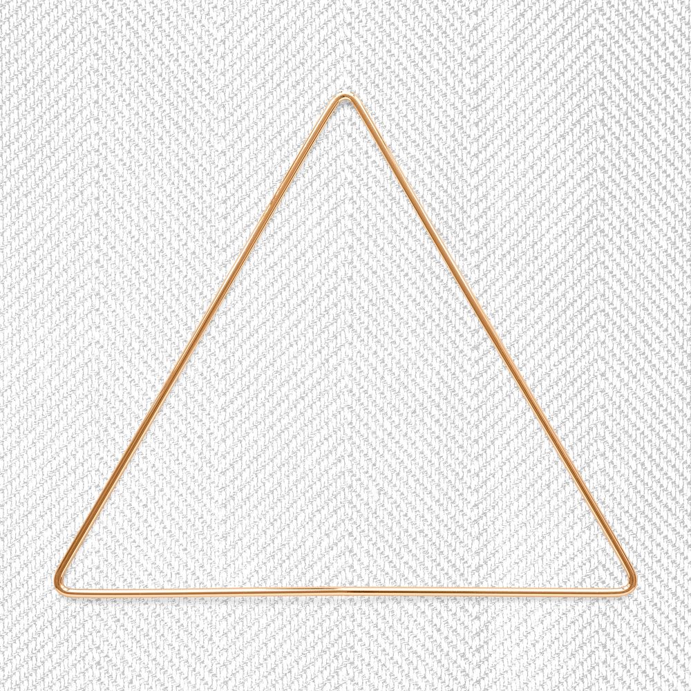 Triangle gold frame on a white textured background