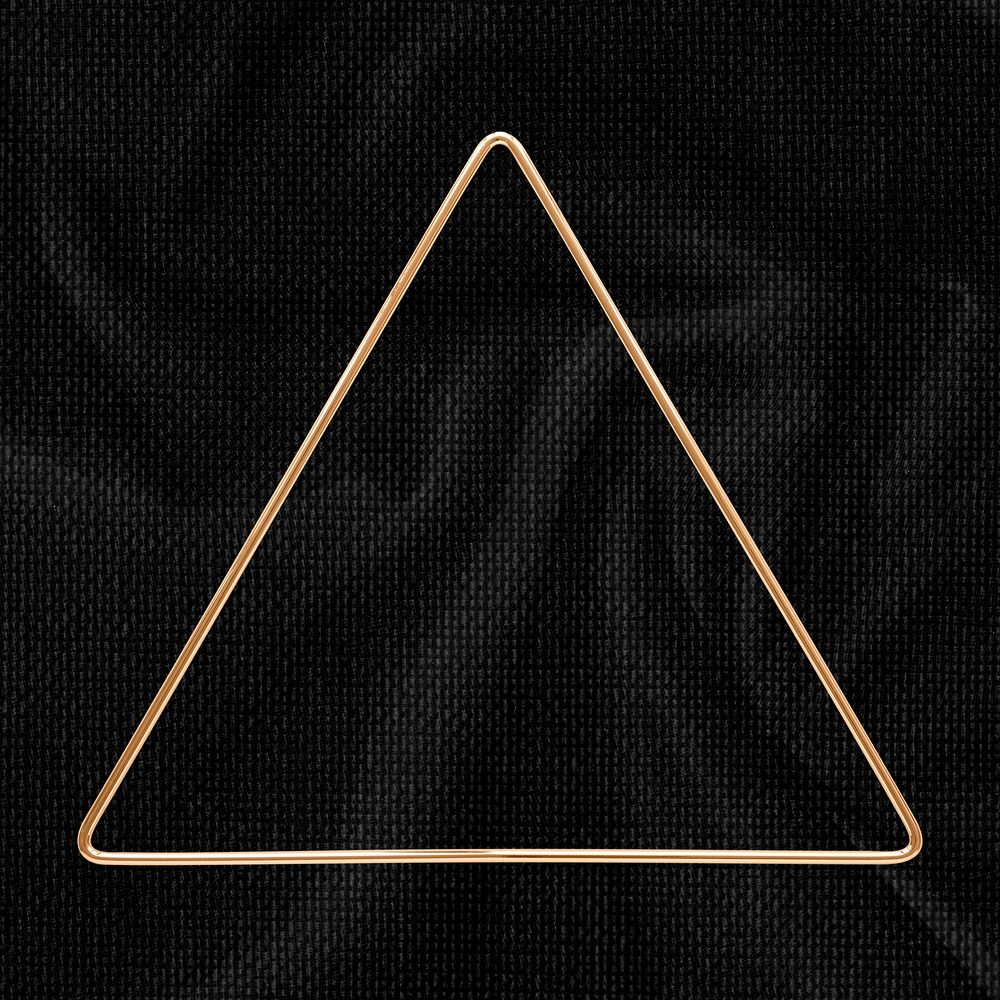 Triangle gold frame on a black textured background