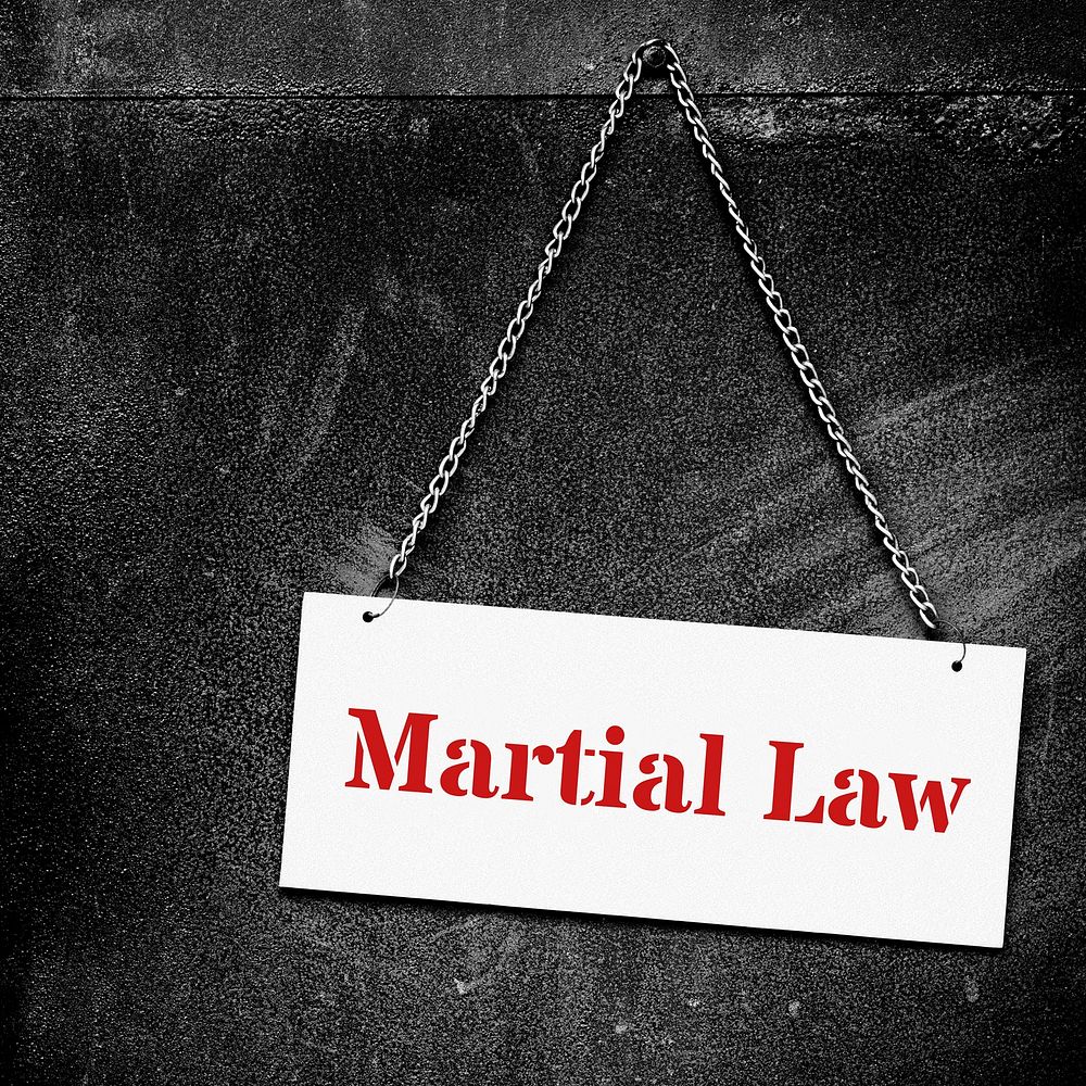 Martial law during the coronavirus pandemic social banner