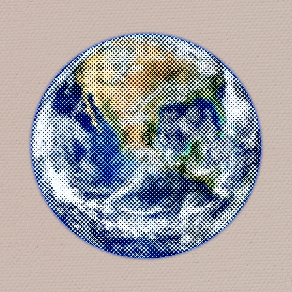 Halftone planet earth sticker