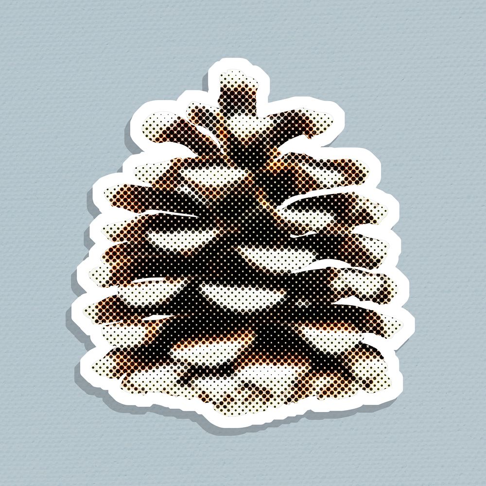 Halftone conifer cone sticker