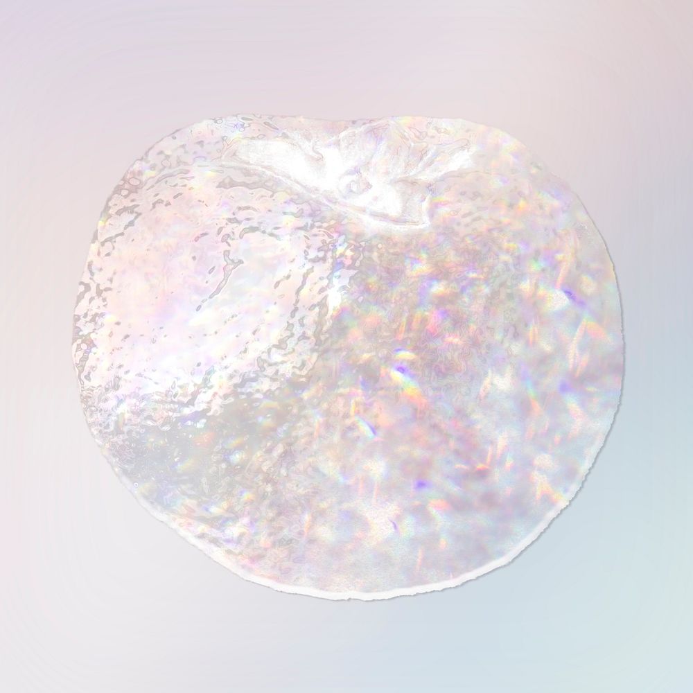 Sparkling silvery persimmon holographic style illustration
