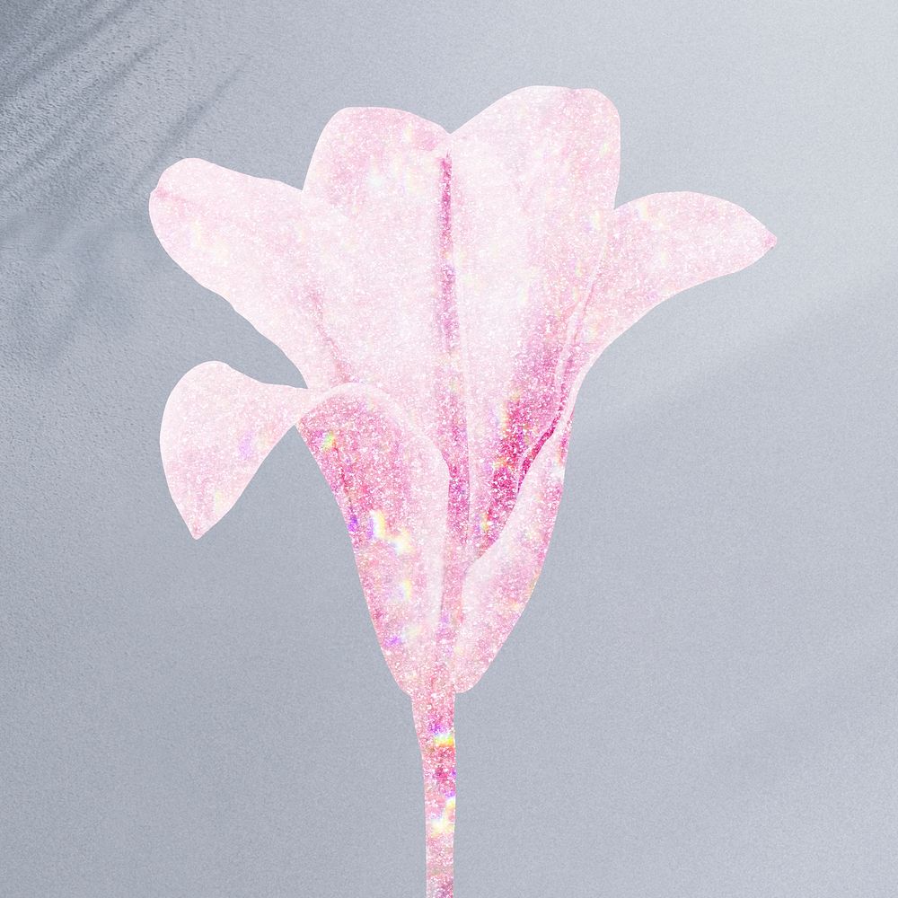 Pink holographic lily design element