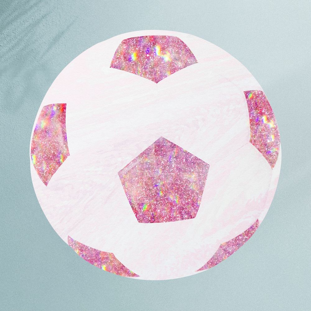 Pink holographic football design element