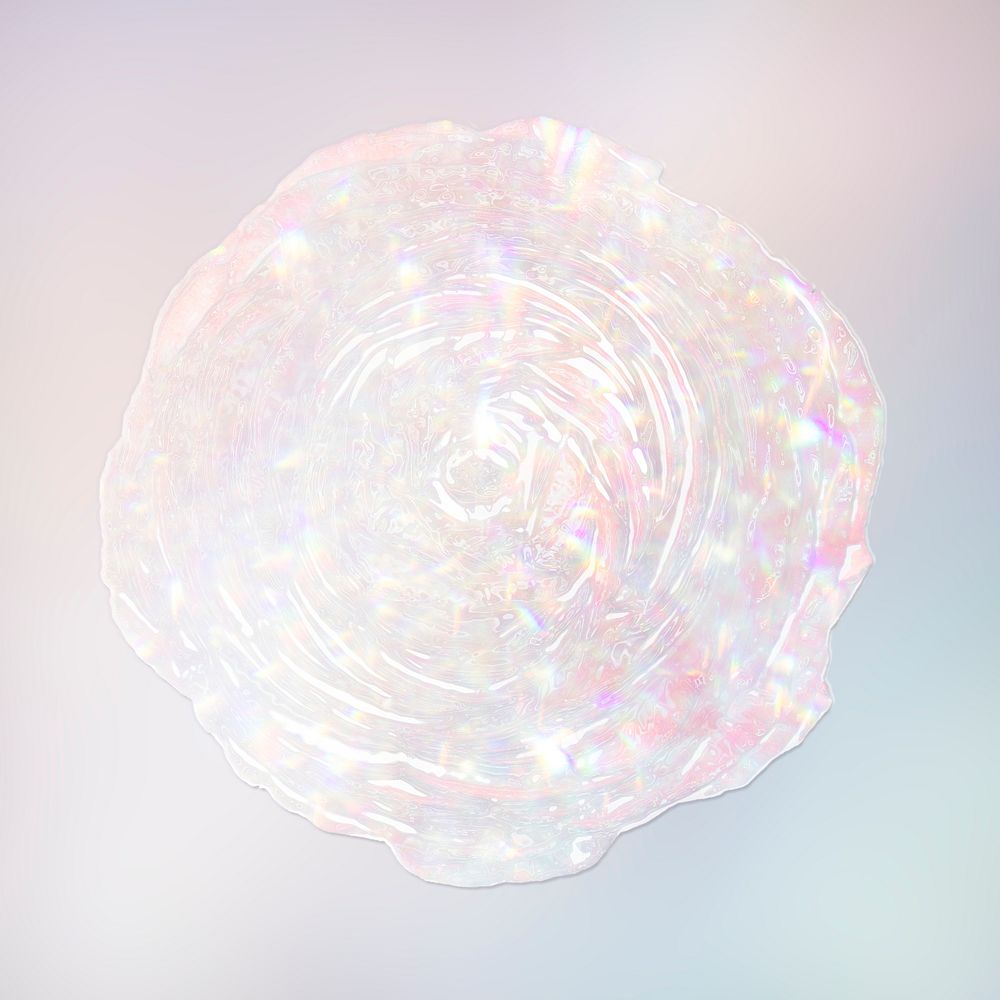 Silvery holographic ranunculus design element