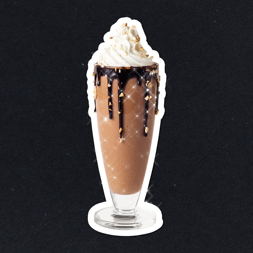 Chocolate milkshake glitter sticker design element