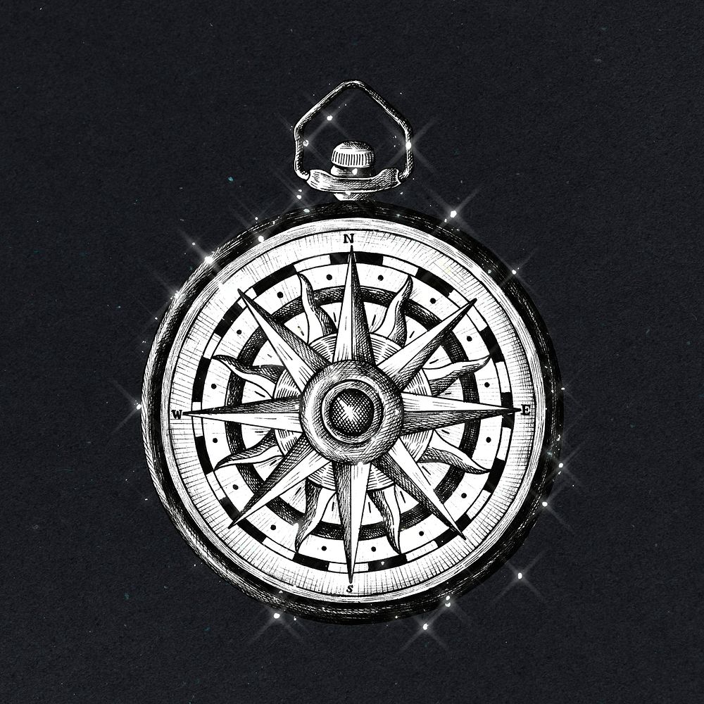 Sparkling classic compass design element