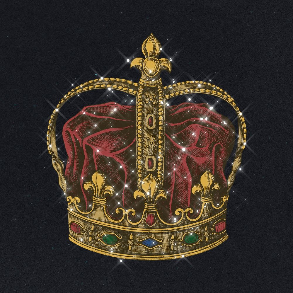 Sparkling royal crown design element