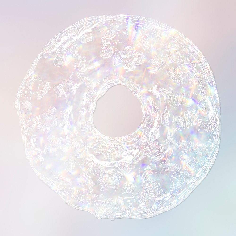 Silver holographic donut illustration 