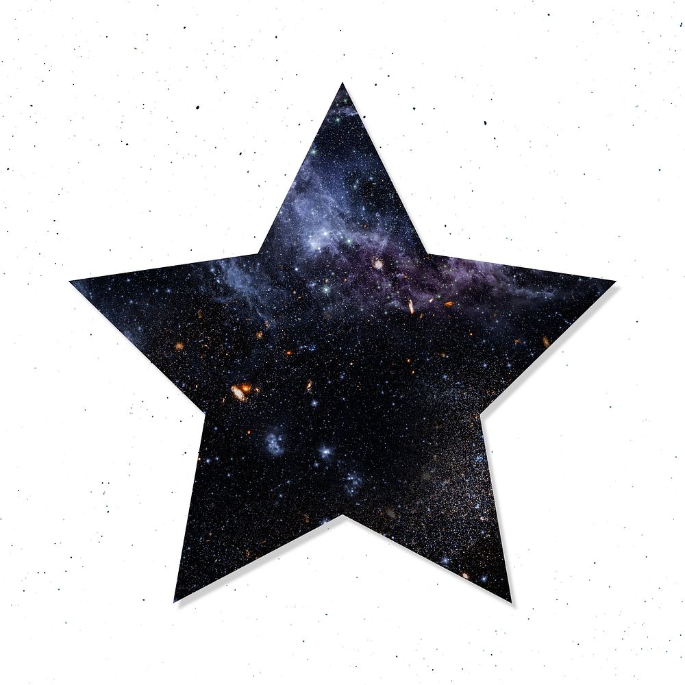 Galaxy patterned star shaped sticker design element