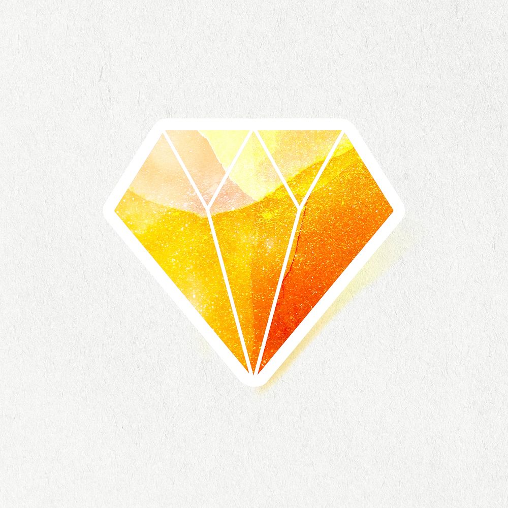 Orange textured paper diamond design element