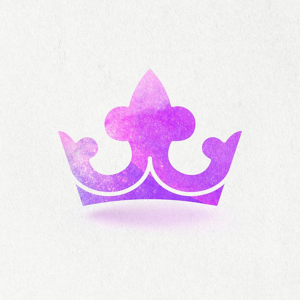 Purple textured paper crown design element