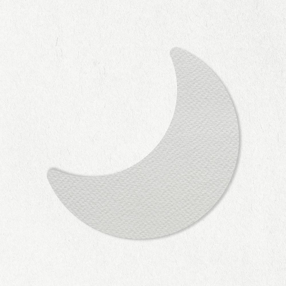 Gray paper crescent moon design element