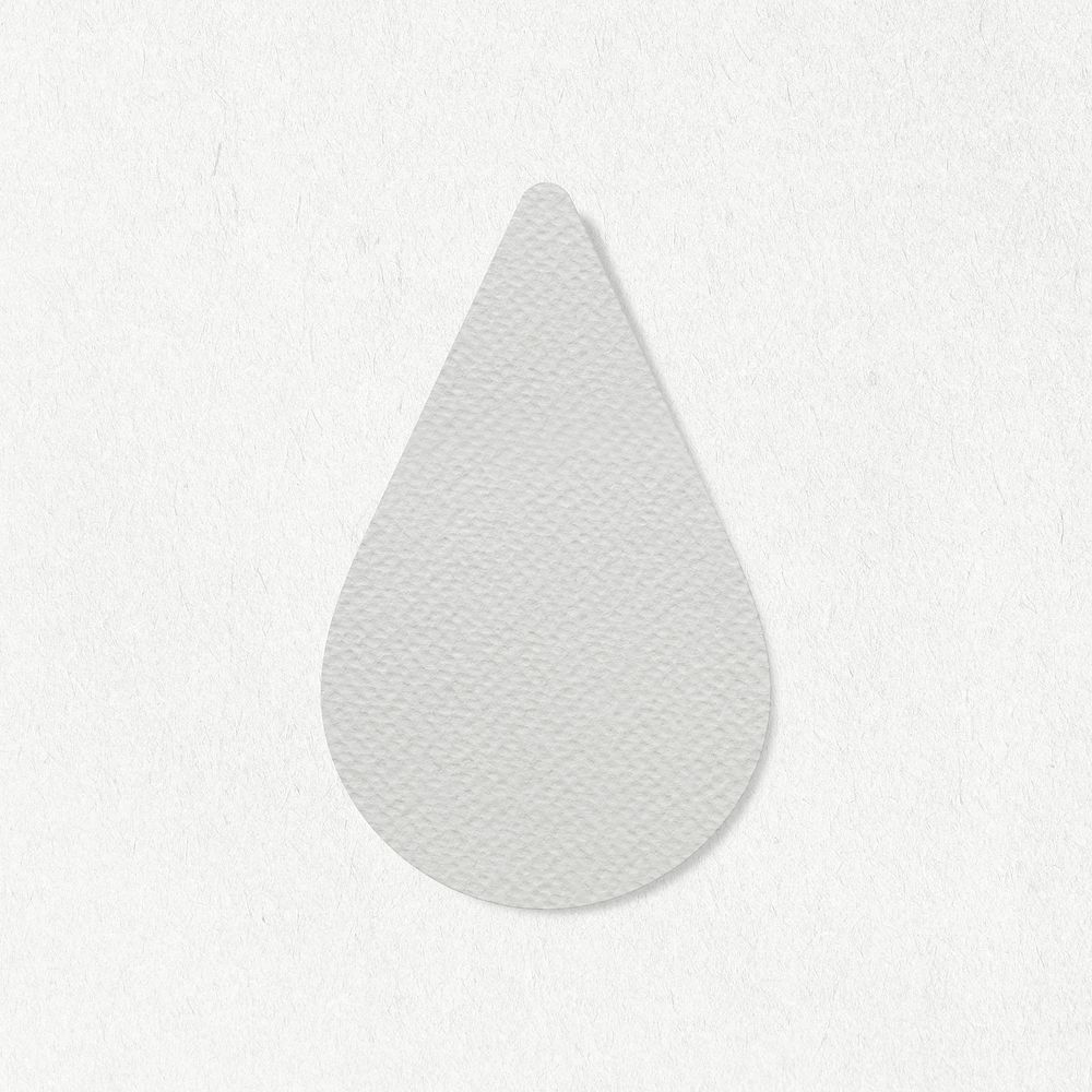 Gray textured paper water drop design element
