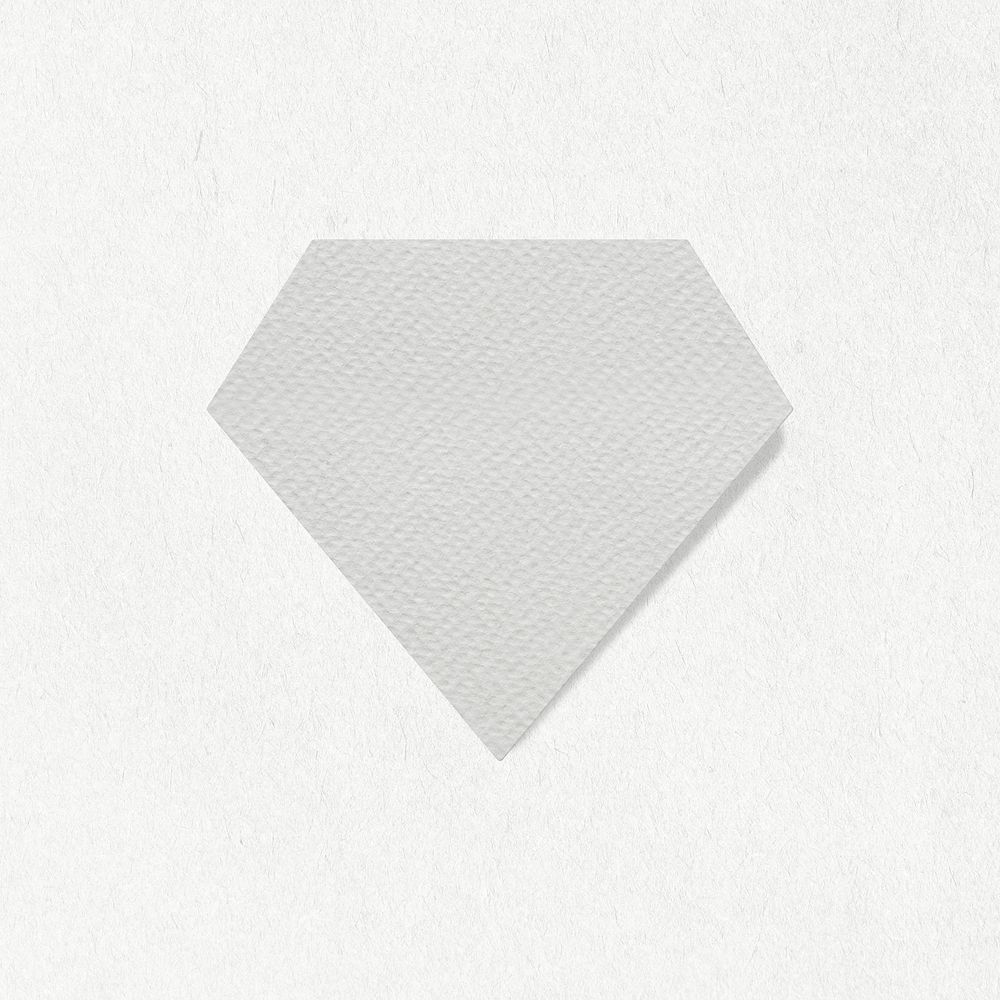 Gray textured paper diamond design element