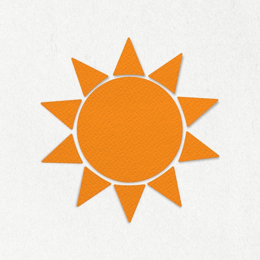 Orange textured paper sun design element