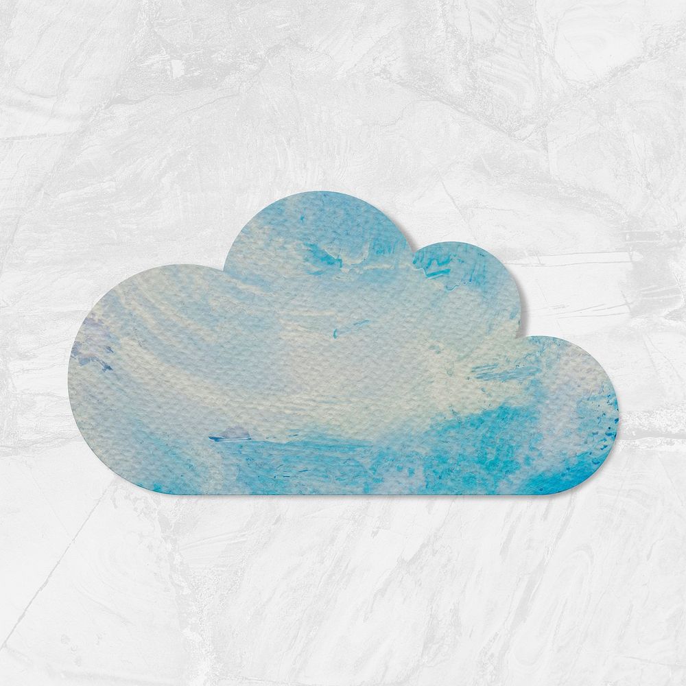 Watercolor textured paper cloud design element