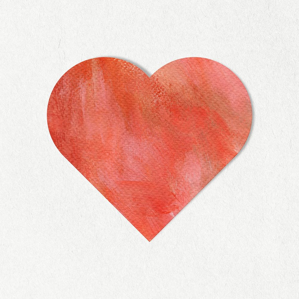 Watercolor textured paper heart design element
