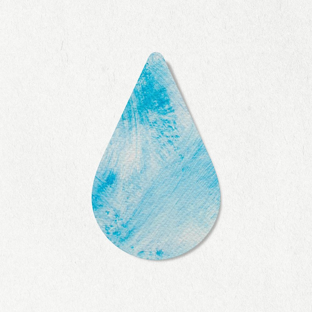 Watercolor textured paper water drop design element
