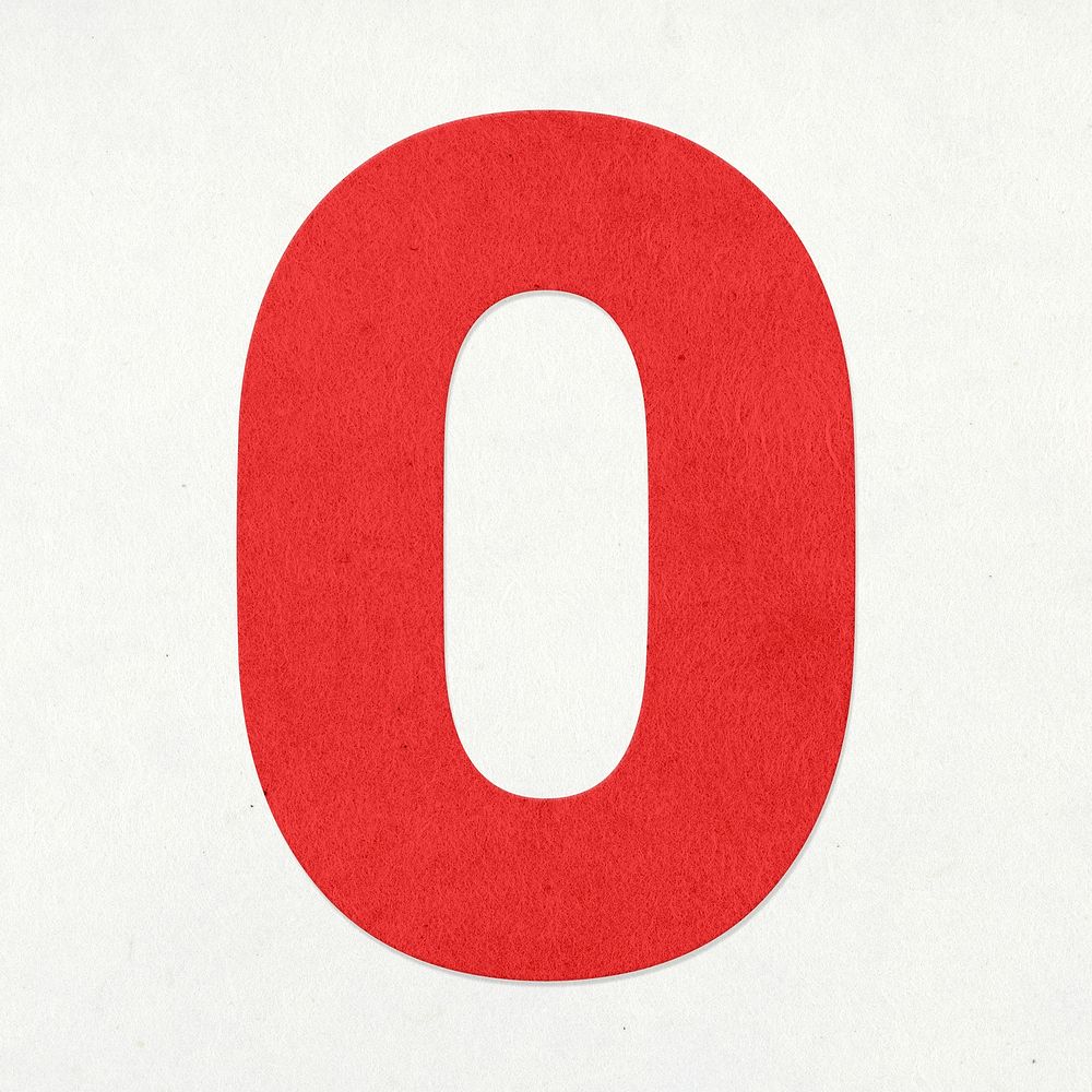 Red number zero sticker design element
