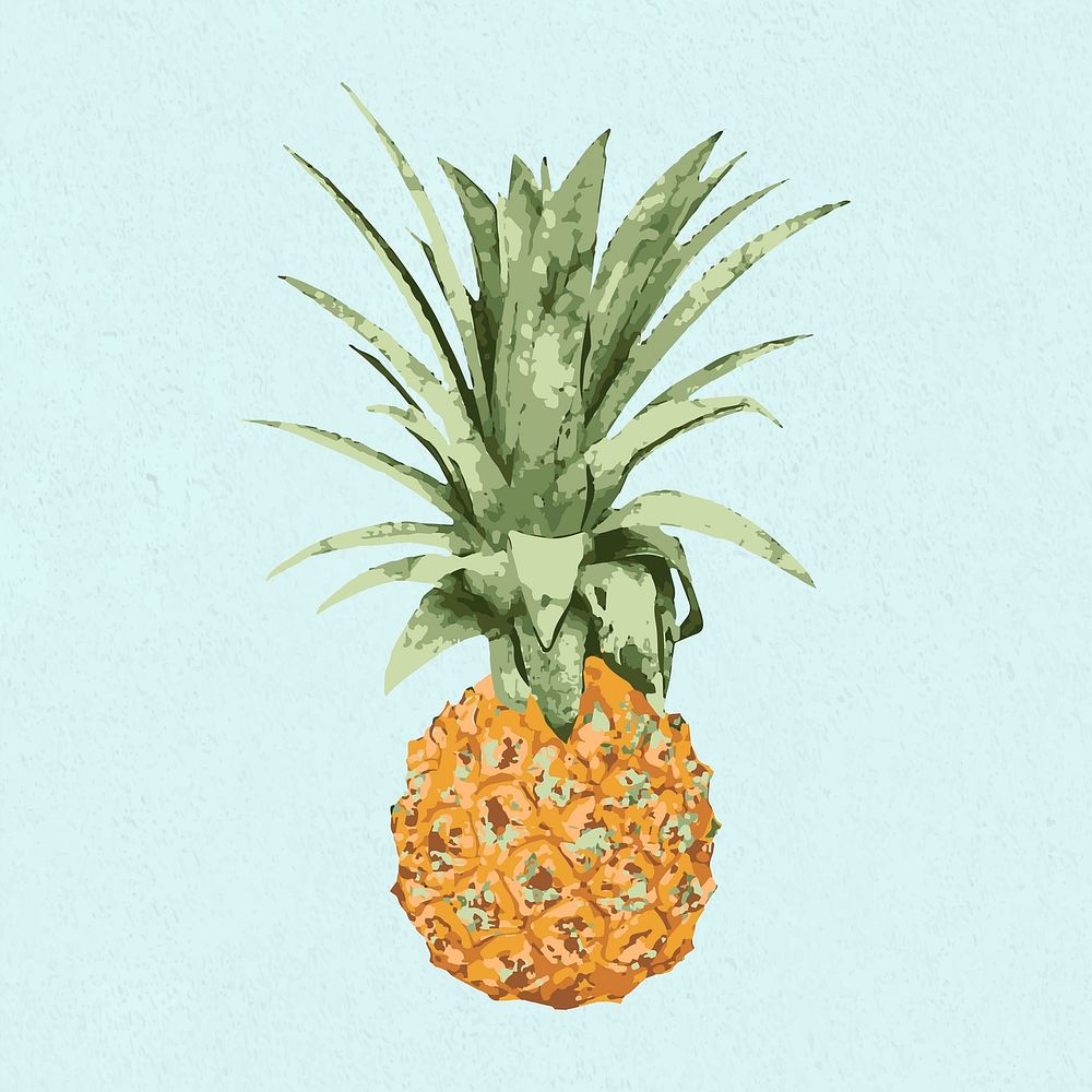 Vectorized pineapple on a blue background