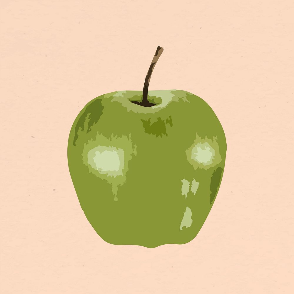 Vectorized green apple fruit design element