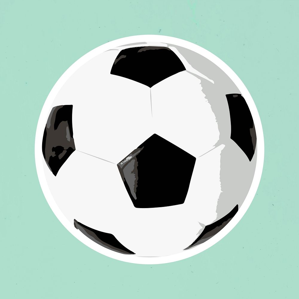 Vectorized football sticker overlay with white border design resource
